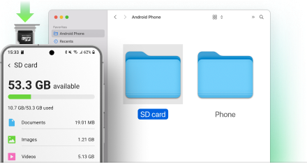 Internal and external storages Internal and external storages